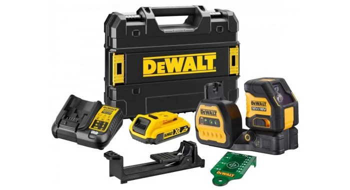 DeWALT DCE088D1G18 12V / 18V Li-ion XR Accu Zelfnivellerende Kruislijnlaser Set (1x 2.0Ah) In TSTAK Koffer - Groen 1 DeWALT DCE088D1G18 12V / 18V Li-ion XR Accu Zelfnivellerende Kruislijnlaser Set (1x 2.0Ah) In TSTAK Koffer - Groen
