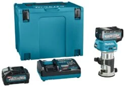 Makita RT001GM207 XGT 40V Max Li-ion Accu Boven- En Kantenfrees Set (2x 4,0Ah) In Mbox - 89 X 89 Mm - Koolborstelloos