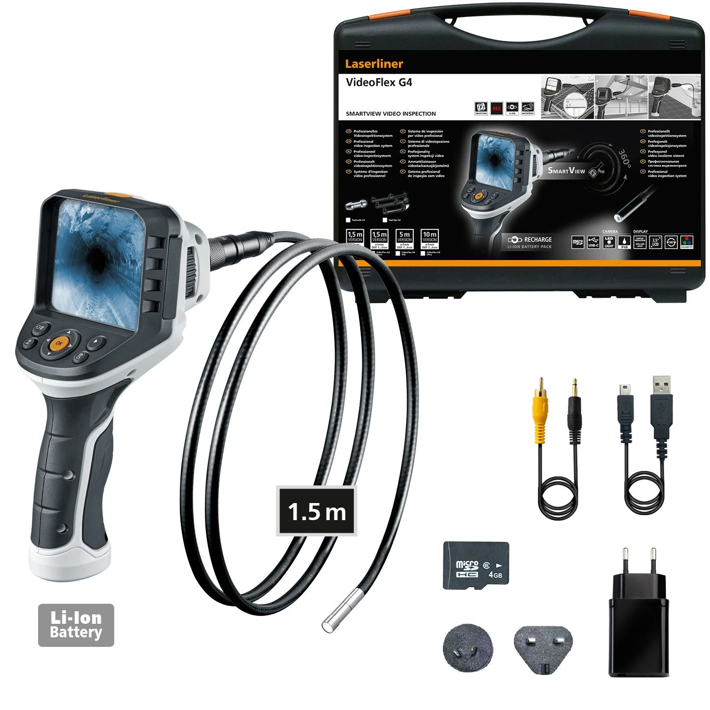 Laserliner VideoFlex G4 Micro Inspectiecamera In Koffer - 6mm X 1,5m - 082.241A 1 Laserliner VideoFlex G4 Micro Inspectiecamera In Koffer - 6mm X 1,5m - 082.241A