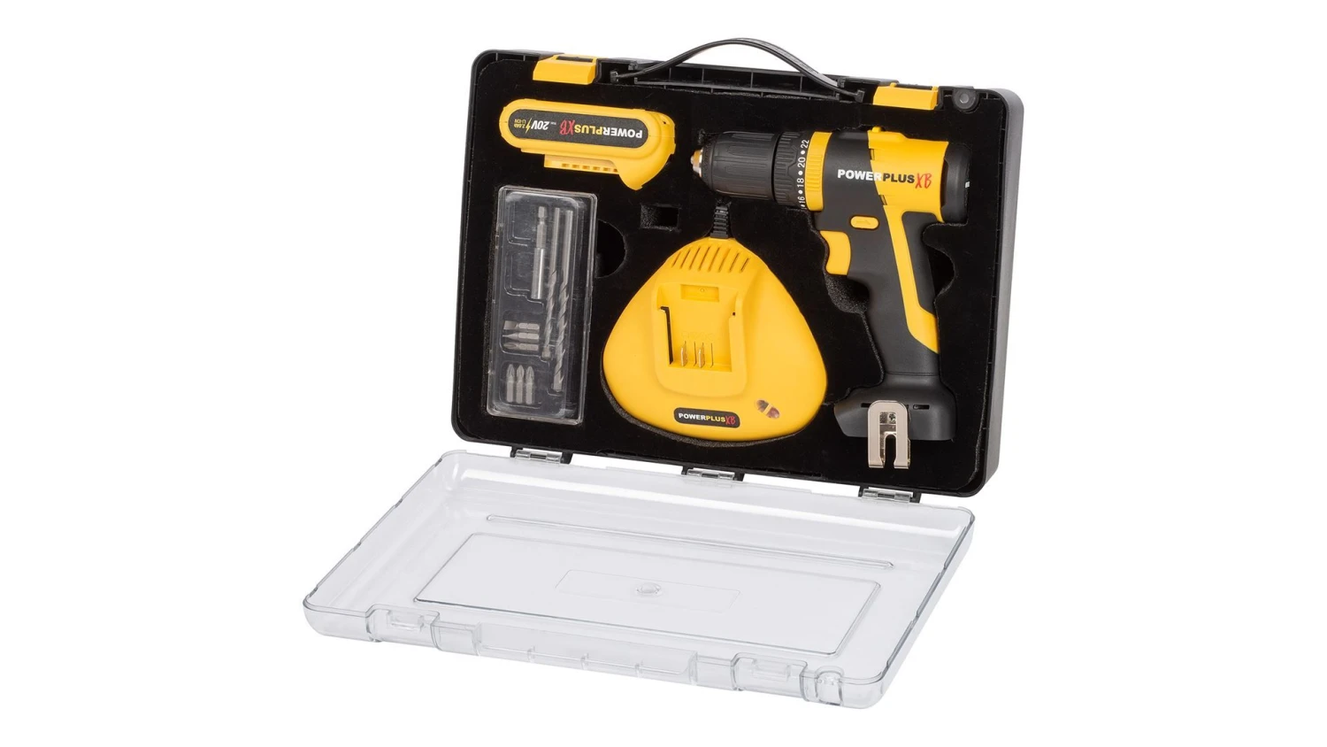 Powerplus POWXB10060 20V Li-Ion Accu Klopboormachine Set (1x 2.0Ah Accu) In Koffer - Koolborstelloos 2 Powerplus POWXB10060 20V Li-Ion Accu Klopboormachine Set (1x 2.0Ah Accu) In Koffer - Koolborstelloos - Afbeelding 2