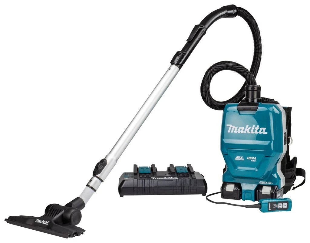 Makita DVC261TX11 2x18V Li-Ion Accu Rugstofzuiger Set (2x 5,0Ah) Incl. Accessoires - 120m³/uur - Koolborstelloos 1 Makita DVC261TX11 2x18V Li-Ion Accu Rugstofzuiger Set (2x 5,0Ah) Incl. Accessoires - 120m³/uur - Koolborstelloos
