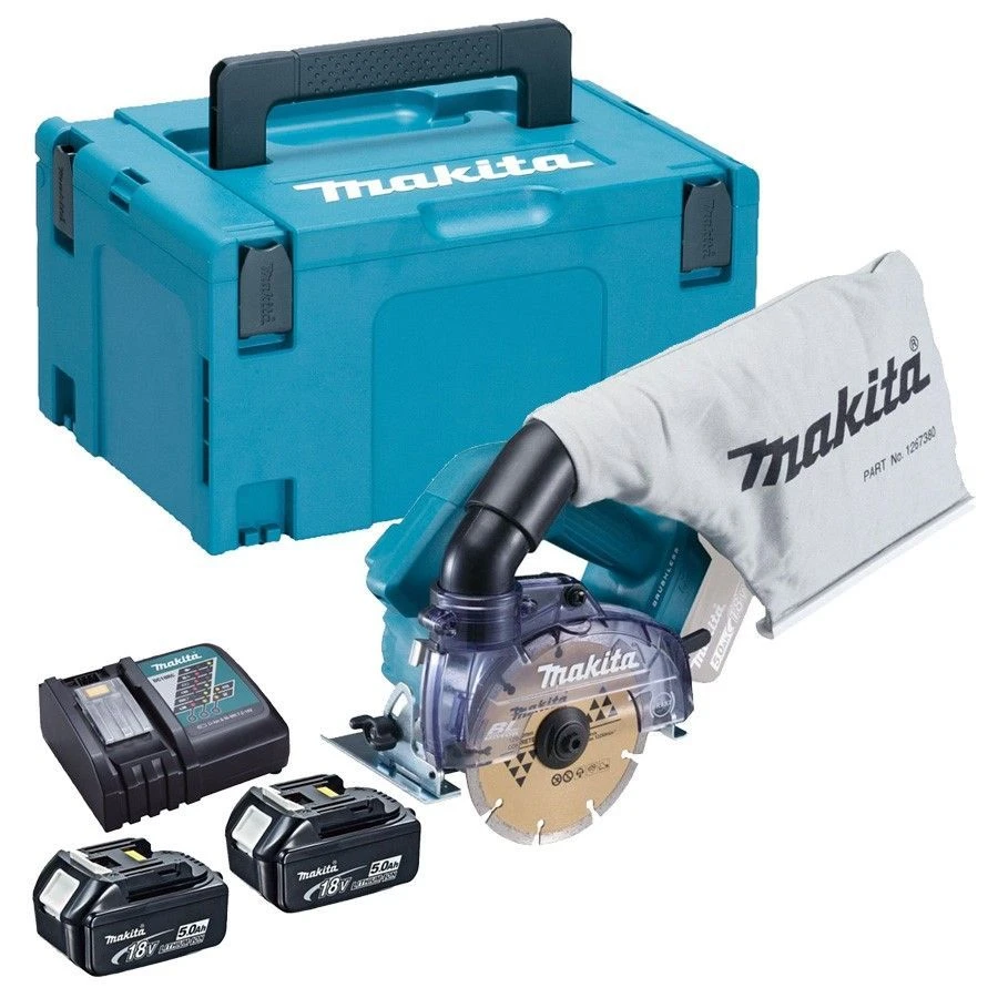 Makita DCC500RTJ 18V Li-ion Accu Diamantsnijder Set (2x 5,0Ah) In Mbox - 125mm 1 Makita DCC500RTJ 18V Li-ion Accu Diamantsnijder Set (2x 5,0Ah) In Mbox - 125mm