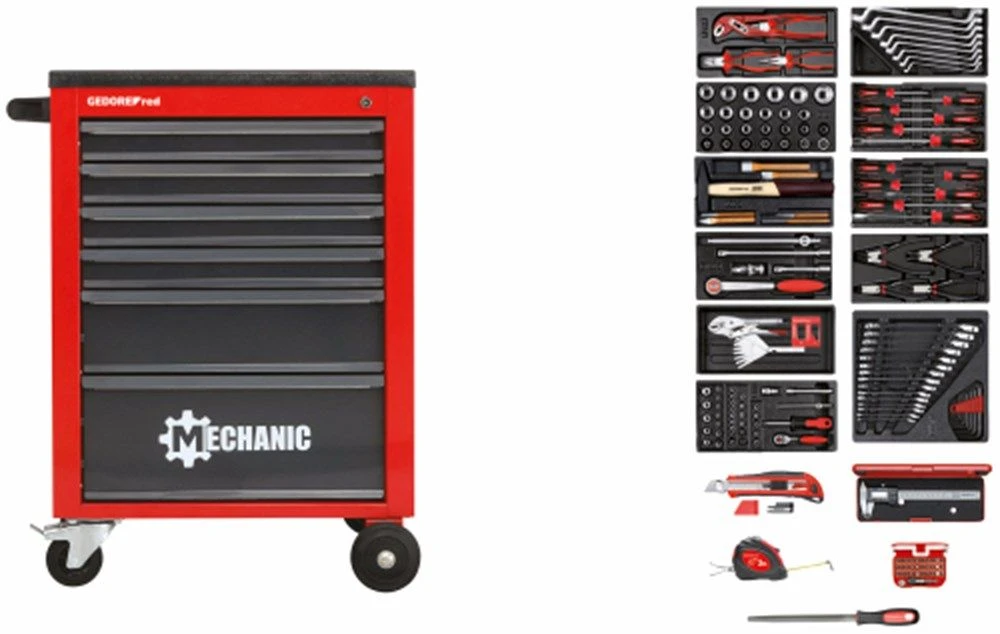 Gedore RED R21560002 164-delige Gereedschapswagen - 6 Laden 1 Gedore RED R21560002 164-delige Gereedschapswagen - 6 Laden