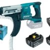 Makita DFR550RTJ 18V Li-Ion Accu Schroefautomaat / Bandschroefmachine Set (2x 5.0Ah Accu) In Mbox - 25-55mm