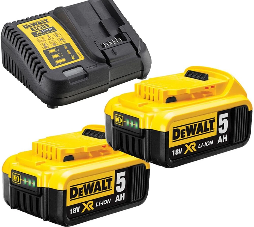 DeWalt DCB115P2 18V Li-Ion Accu Starterset (2x 5.0Ah) + Lader - DCB115P2-QW 1 DeWalt DCB115P2 18V Li-Ion Accu Starterset (2x 5.0Ah) + Lader - DCB115P2-QW