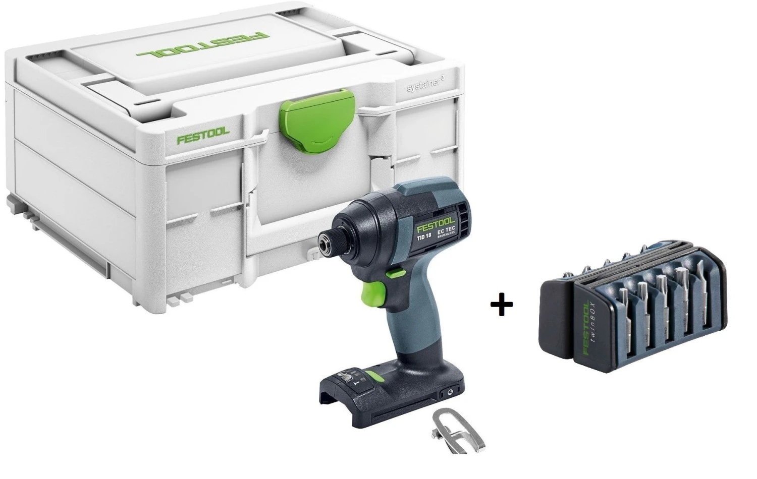Festool TID 18-Basic 18V Li-Ion Accu Slagschroevendraaier Body In Systainer - 180Nm - 8x220mm – Koolborstelloos + Festool BOX BB-MIX 10 Delige Bitset - PH1/2 - PZ1/3 - SZ0,8x5,5 - TX15-30 1 Festool TID 18-Basic 18V Li-Ion Accu Slagschroevendraaier Body In Systainer - 180Nm - 8x220mm – Koolborstelloos + Festool BOX BB-MIX 10 Delige Bitset - PH1/2 - PZ1/3 - SZ0,8x5,5 - TX15-30