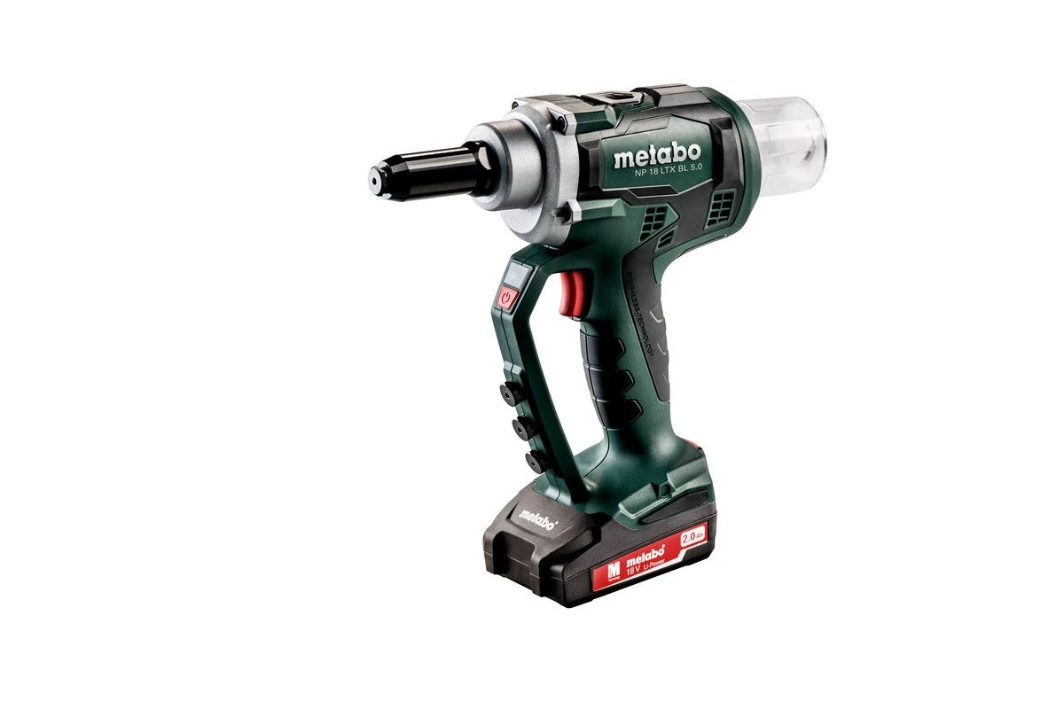 Metabo NP 18 LTX BL 5.0 18V Li-Ion Accu Blindnietpistool Set (2x 2.0Ah Accu) In MetaBox - Koolborstelloos - 2.4-5mm - 619002500 1 Metabo NP 18 LTX BL 5.0 18V Li-Ion Accu Blindnietpistool Set (2x 2.0Ah Accu) In MetaBox - Koolborstelloos - 2.4-5mm - 619002500