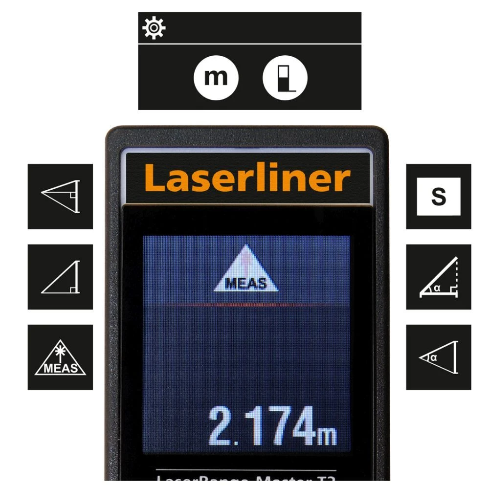 Laserliner LaserRange-Master T3 Afstandsmeter Met Hoekfunctie - 30m - 080.840A 3 Laserliner LaserRange-Master T3 Afstandsmeter Met Hoekfunctie - 30m - 080.840A - Afbeelding 3