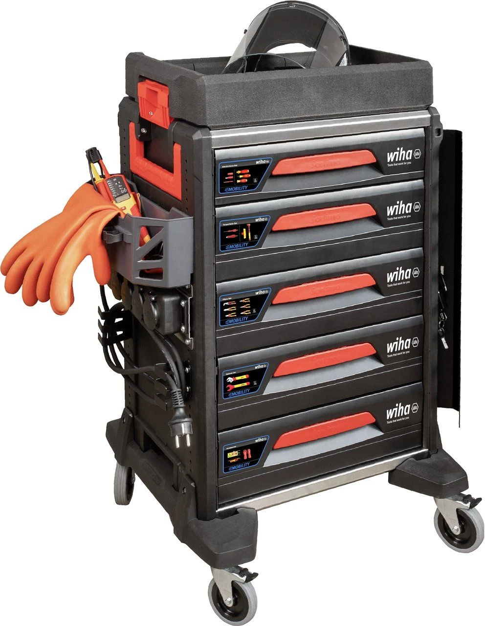 Wiha 9300-23401 Werkplaatstrolleyset EMobility Competence Max - 104-delig 1 Wiha 9300-23401 Werkplaatstrolleyset EMobility Competence Max - 104-delig