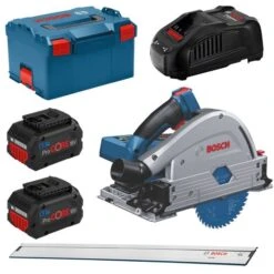 Bosch GKT 18V-52 GC 18V Li-Ion Accu Invalcirkelzaagmachine Set (2x 5,5Ah) Incl. Geleiderail In L-Boxx - 140mm - Koolborstelloos