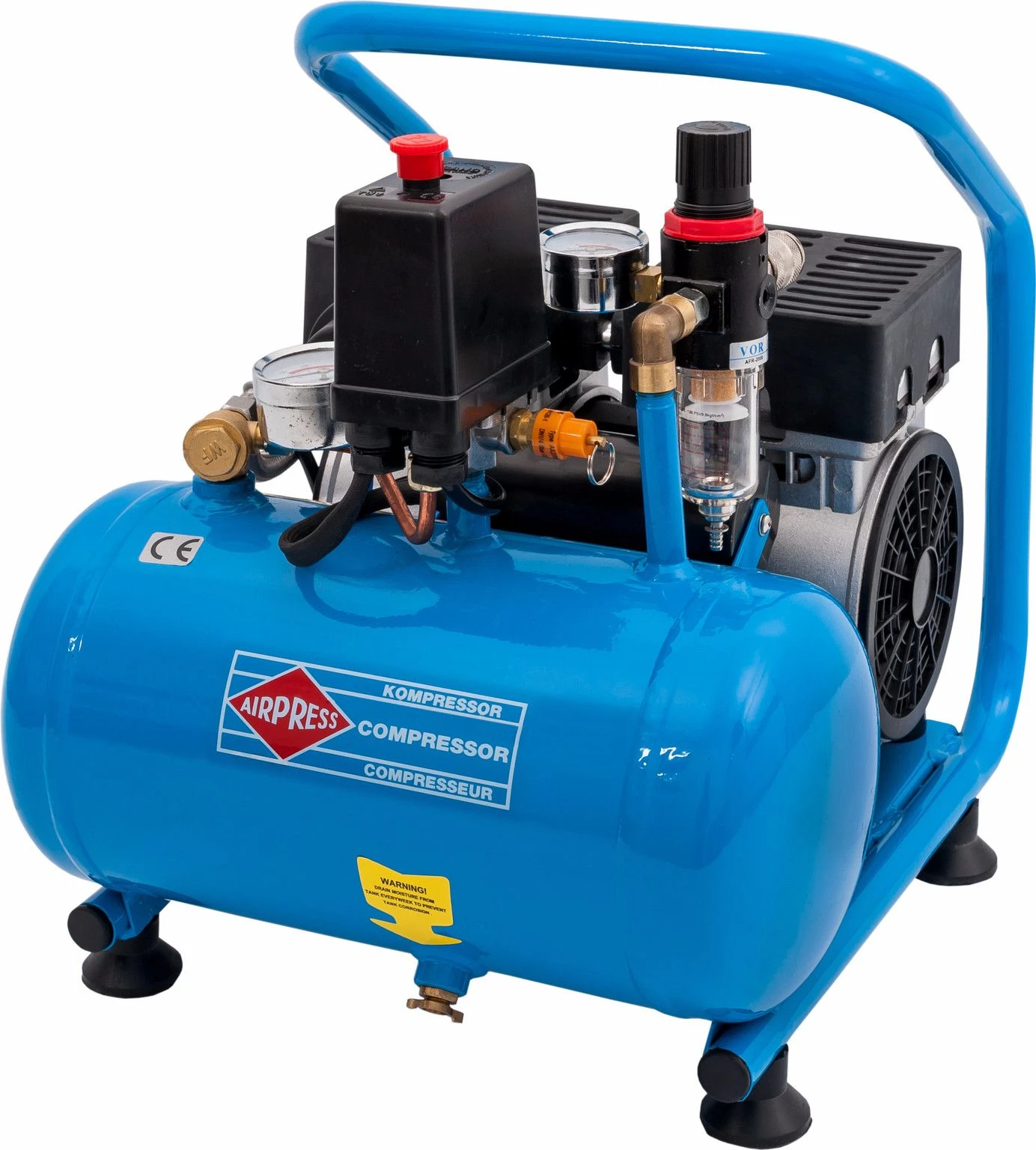 Airpress 36743 - Stille Olievrije Compressor L 6-95 8 Bar 0,6 Pk 25 L/min 6 L 2 Airpress 36743 - Stille Olievrije Compressor L 6-95 8 Bar 0,6 Pk 25 L/min 6 L - Afbeelding 2