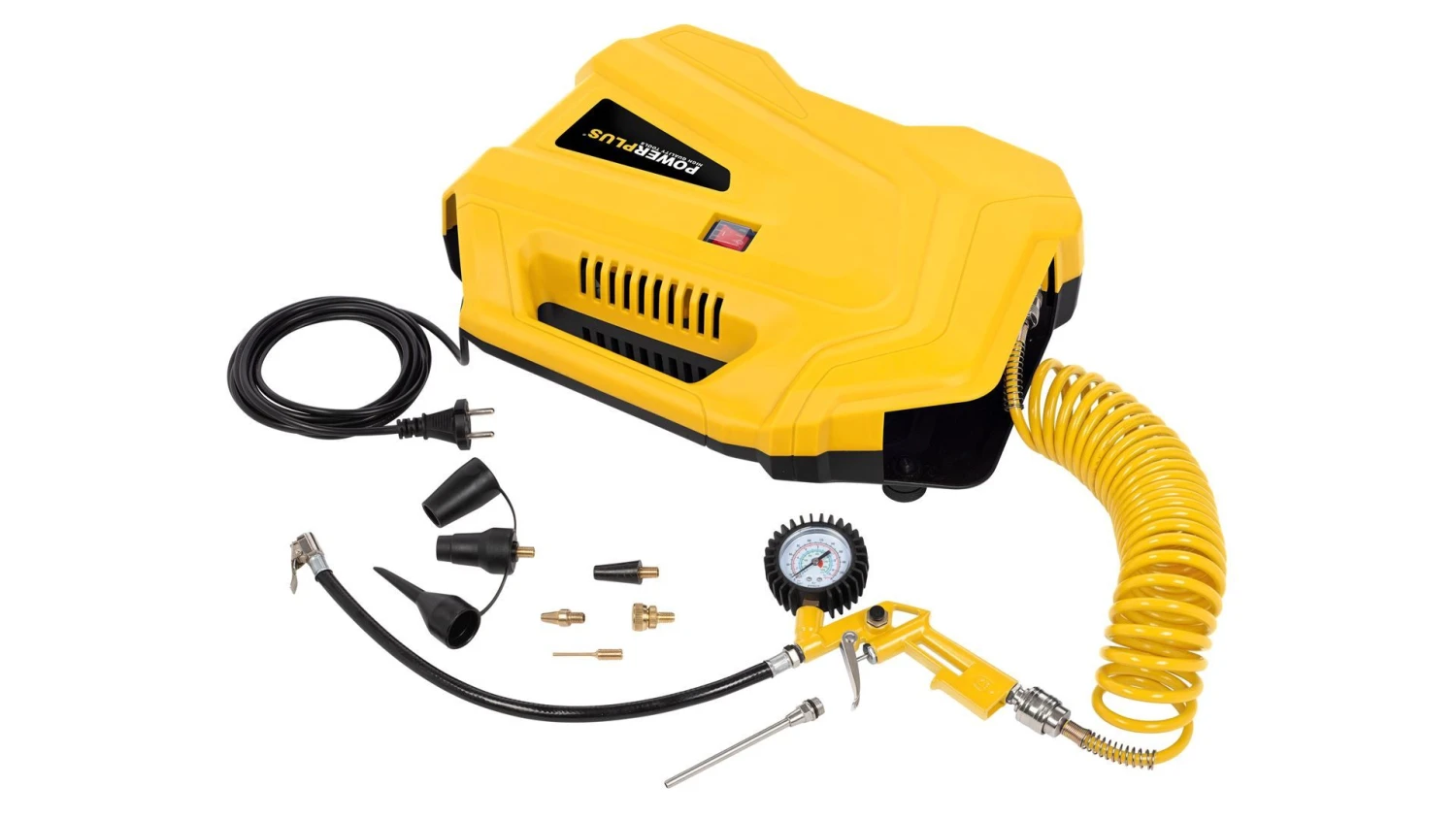 Powerplus POWX1706 Draagbare Compressor + 11 Accessoire - 1100W - 8 Bar 3 Powerplus POWX1706 Draagbare Compressor + 11 Accessoire - 1100W - 8 Bar - Afbeelding 3